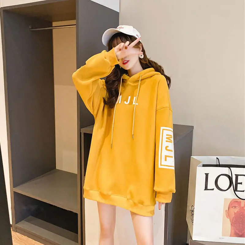 Winter Fleece Thickening Clothes Autumn New Korean Version Of Loose Coat Fashion Aesthetic Hoodies Women\'s Sweatshirt Female2024