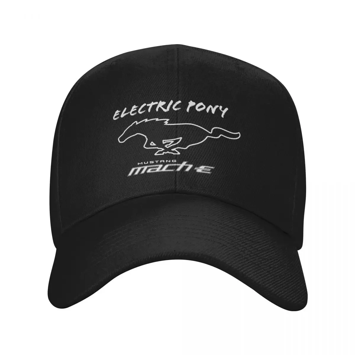 

Electric Mustang Mach-E Pony in White Baseball Cap dad hat Hat Man For The Sun Women Hats Men's