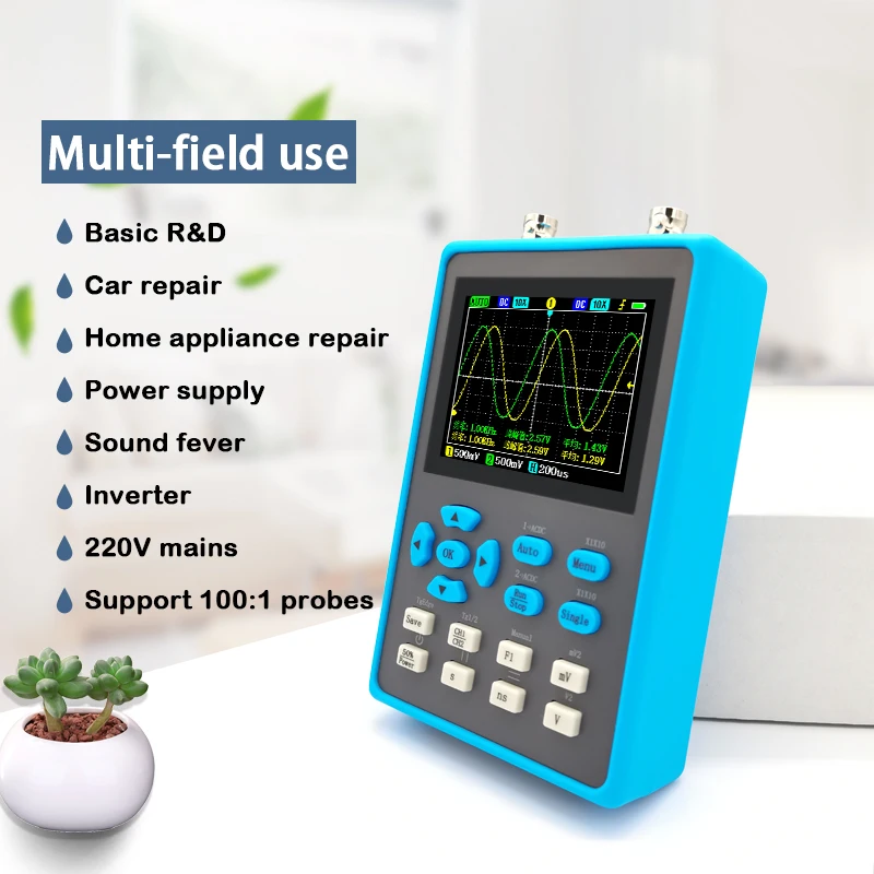 ZEEWEII DSO2512G 2.8 Inch Handheld Digital Oscilloscope 120M Bandwidth Dual Channel Oscilloscope Signal generator XYmode