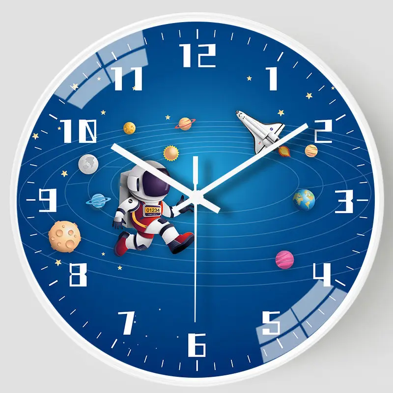 Relojes de pared de dibujos animados para interiores, diseño para dormitorios, reloj de pared redondo y bonito, reloj de pared artístico, reloj de pared estético para baño, decoración de pared