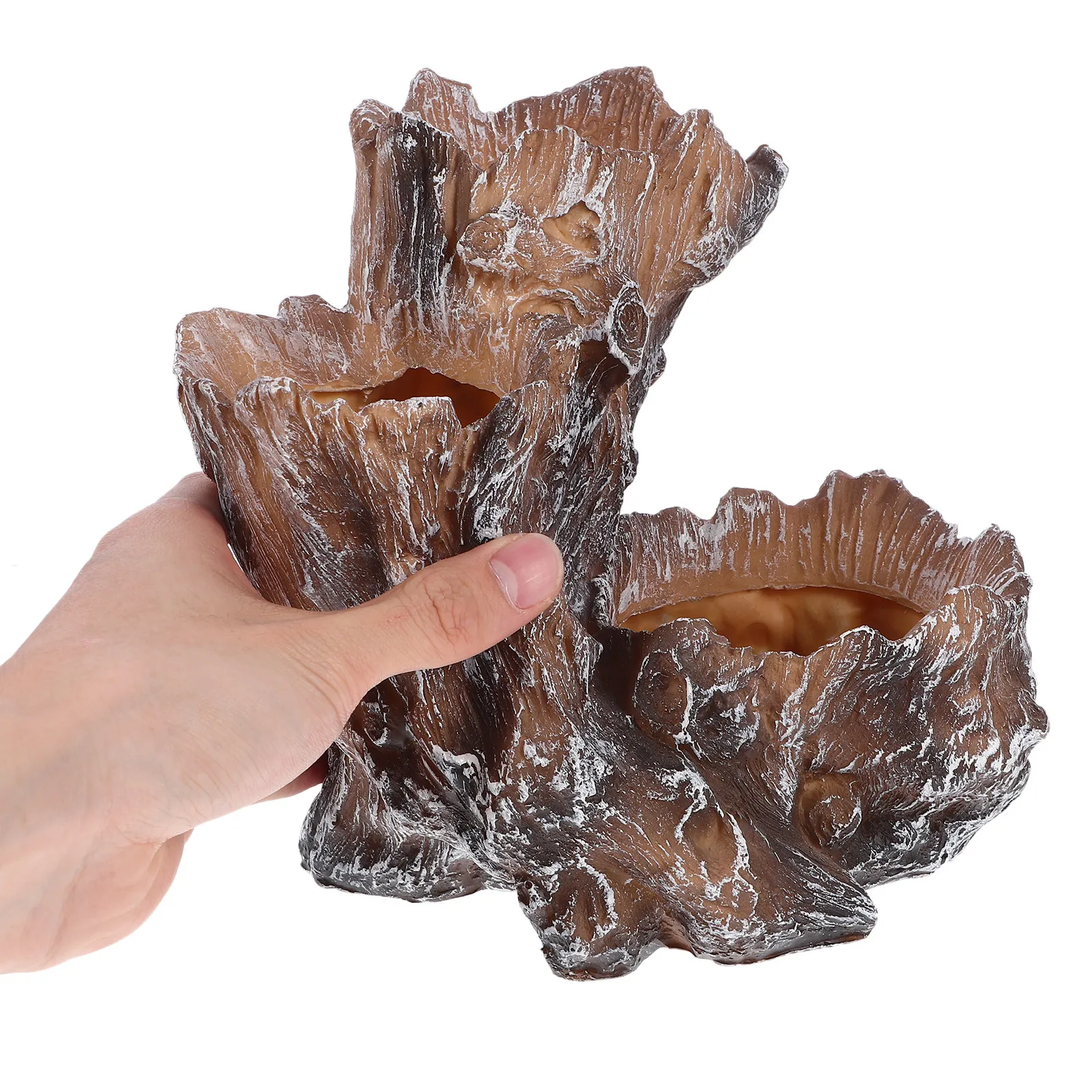 

Yellow Resin Tree Root Style Flower Pot Desktop Planter for Succulents Cactus Indoor Outdoor Decoration Living Room Ornament