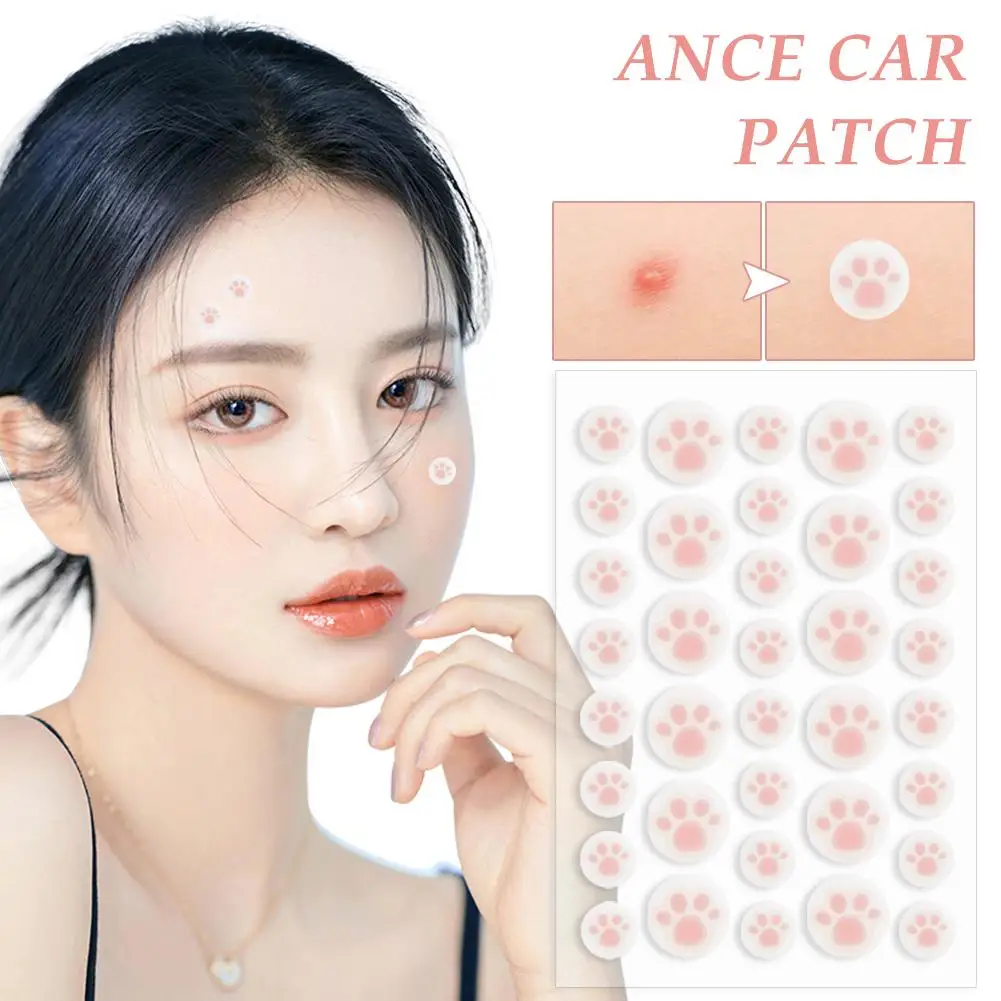 36pcs Cute Cat Paw Pimple Patch Acne Colorful Invisible Acne Removal Skin Care Stickers Concealer Face Spot Beauty Makeup Tool