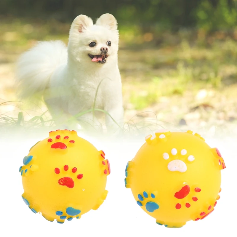 Squeaking Pet Dog Ball Tooth Cleaning Balls for Indoor or Outdoor Playing Pet Dog Ball Interactive Game Gift