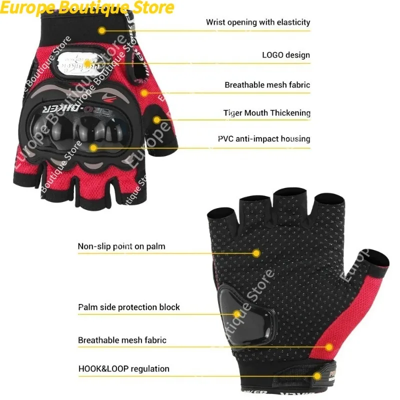 Touch Screen Breathable Summer Half Finger Mesh Motorcycle Gloves For Motorbike Motocross Racing Riding view 4