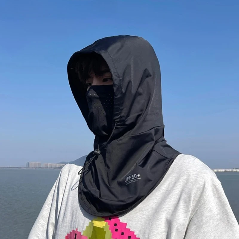 Summer Full Face Sun Protection Hat Face Mask Outdoor Hiking UV Protection Hat Neck Protection for Motorcycle Cycle