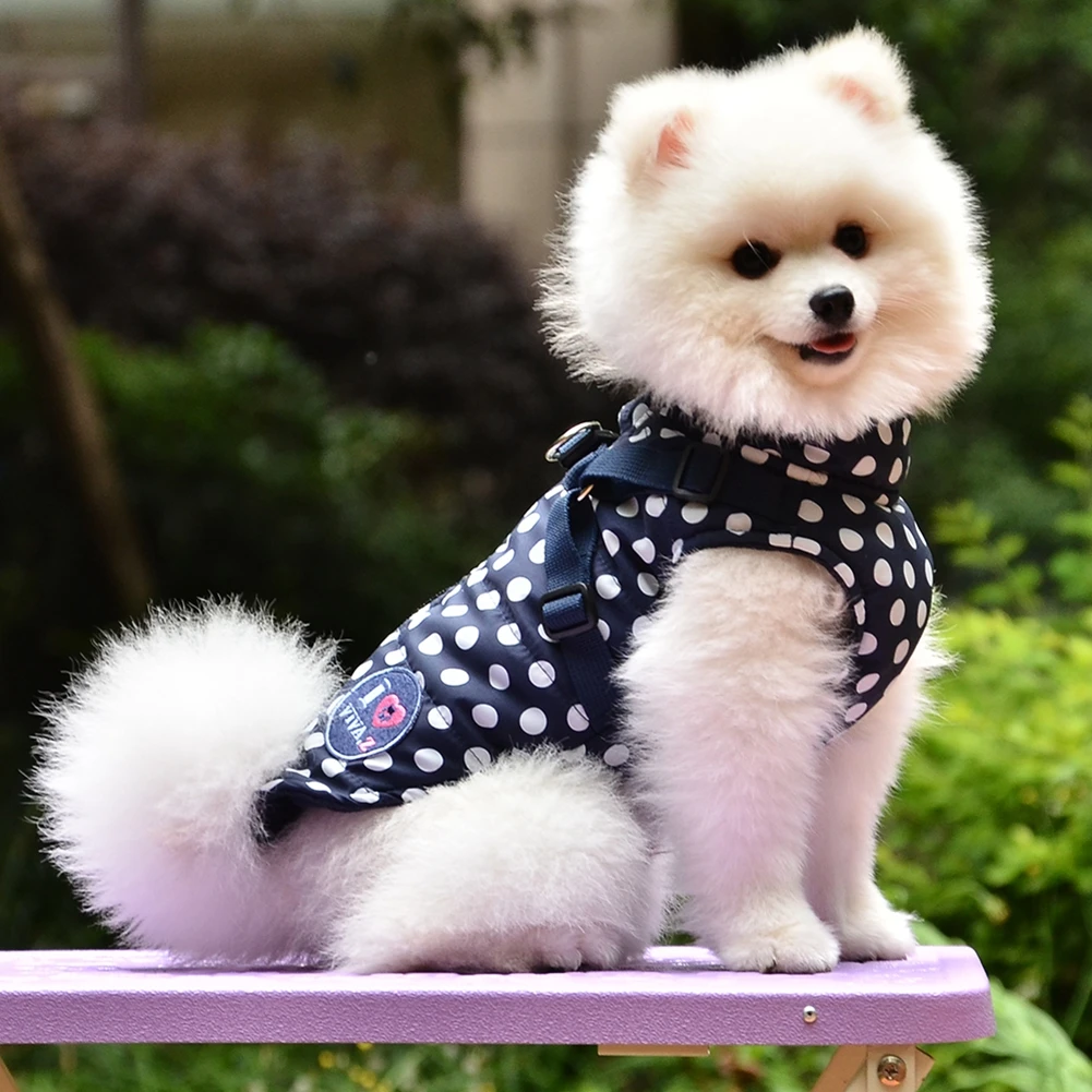 

Pet Dog Jacket With Harness Winter Warm Dog Clothes For Small Large Dogs Coat Chihuahua French Bulldog Pet Clothing Outfits