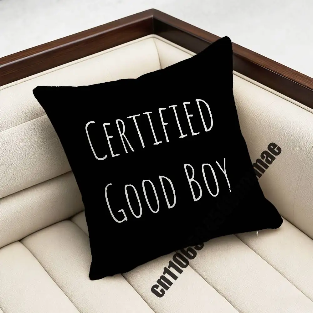 

For Certified Good Boy Throw Pillow Case Sham 45x45cm 35x35cm Square Bedroom Pillowcase Cushion Cover