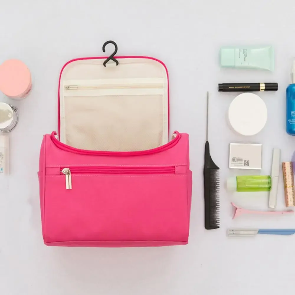 حقيبة مكياج نسائية كبيرة مقاومة للماء بتصميم معلق بسحاب وخفيفة الوزن ومحمولة للسفر ومنظم مستحضرات التجميل وحقيبة أدوات الزينة للجنسين