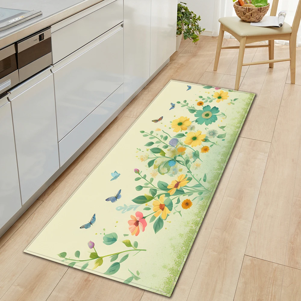 

Kitchen Floor Mat Home Bath Balcony Entrance Doormat House Living Room Bedroom Decor Long Rug Hallway Door Non-Slip Foot Carpet