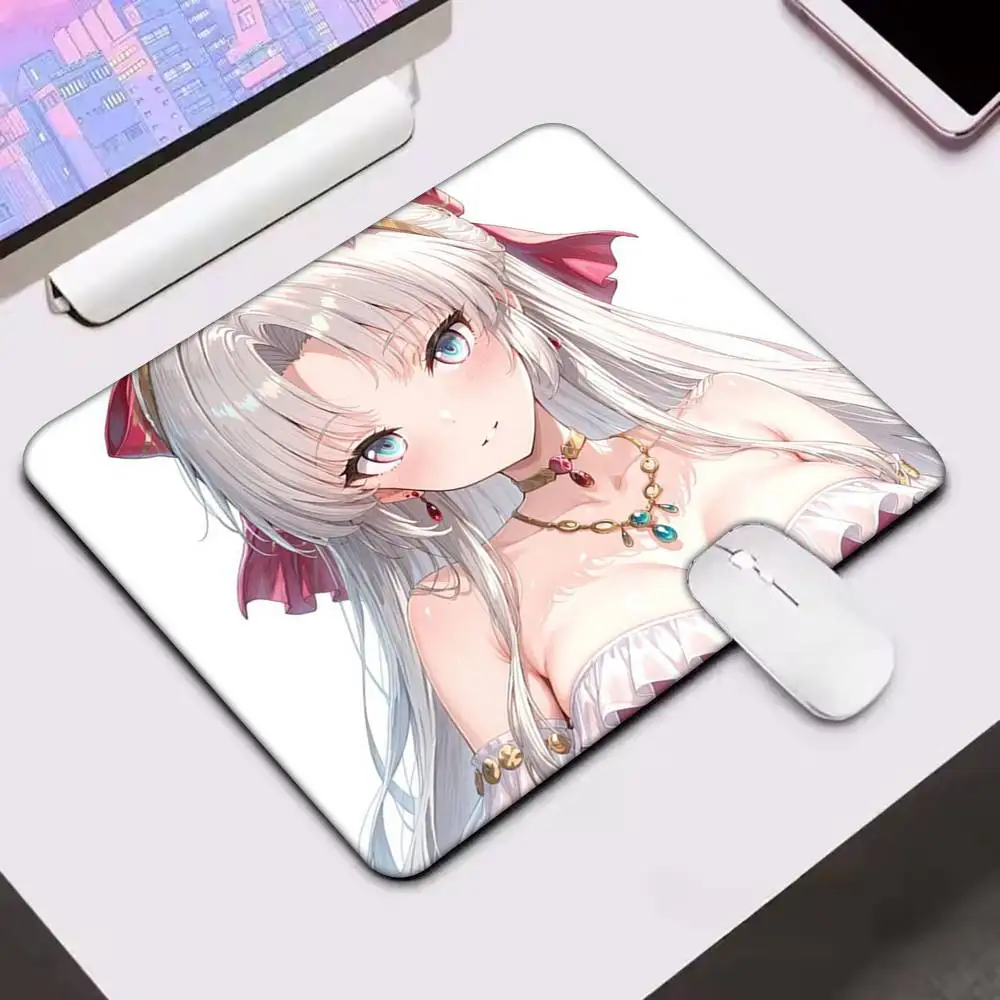 1 Buah Alas Mouse Anime Game Wuthering Waves C-carlotta LockEdge Kecil untuk Gamer Alas Meja Komputer Karet Anti Selip Persegi Panjang