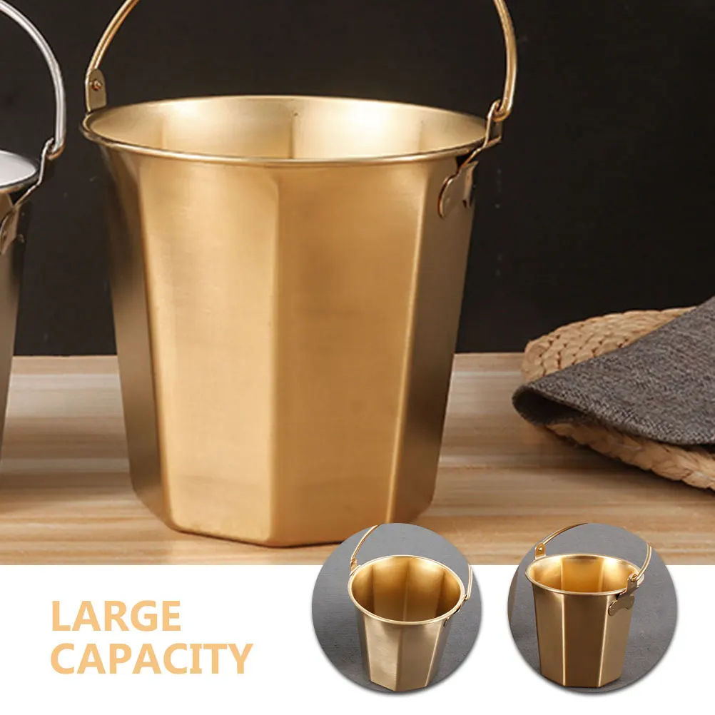 

Portable Stainless Steel Bucket H Heavy Duty Metal Water Milk Barrel Multipurpose Container Round Ice Storage