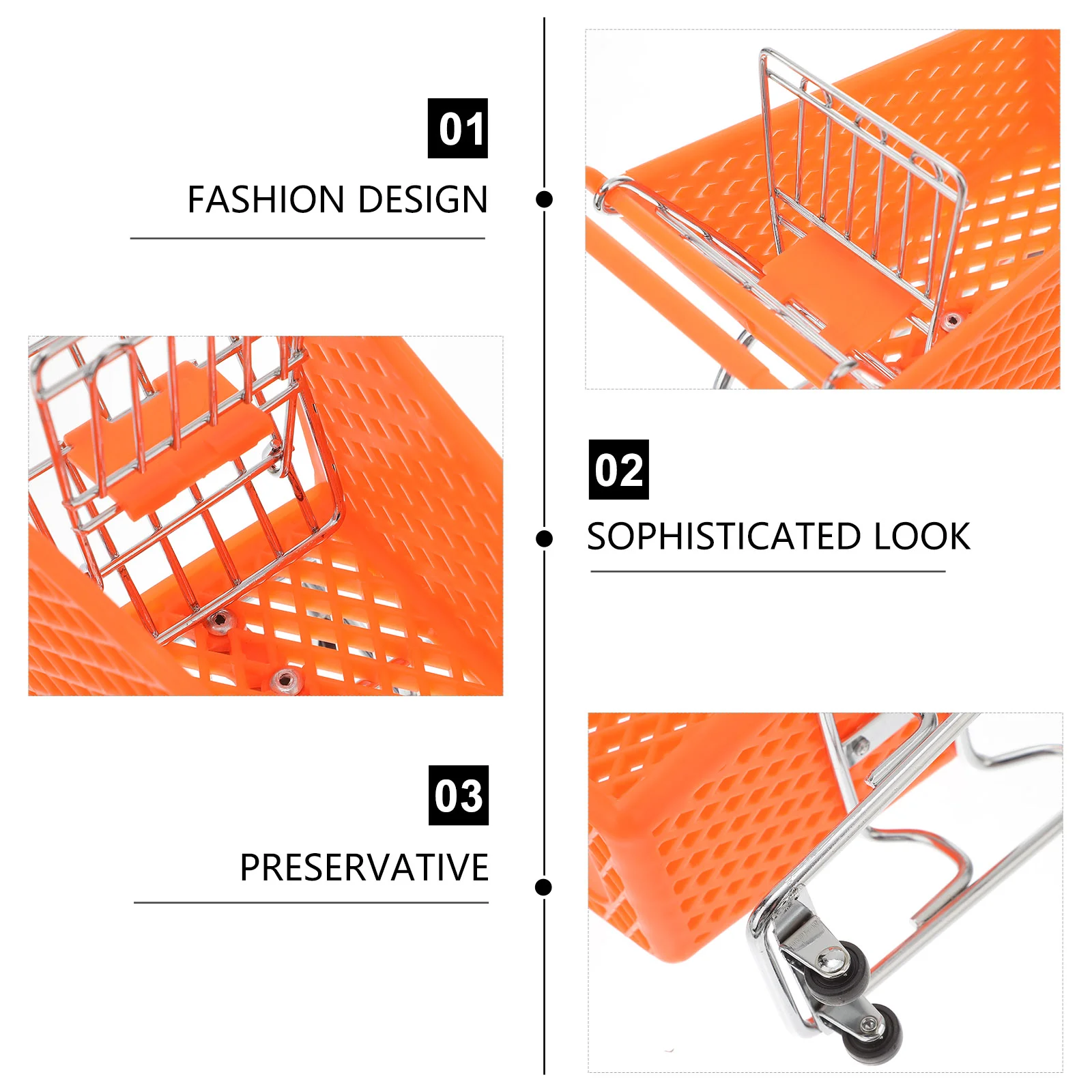 Shopping Cart Storage Basket Utility Creative Iron Craft Groceries Supermarket Cellphone Holder