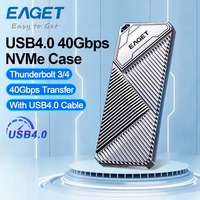 EAGET USB 4.0 40Gbps M.2 NVMe SSD Enclosure Compatible M2 To Type-c 4.0 4TB Solid State Drive Case with Thunderbolt 3/4 Hard box