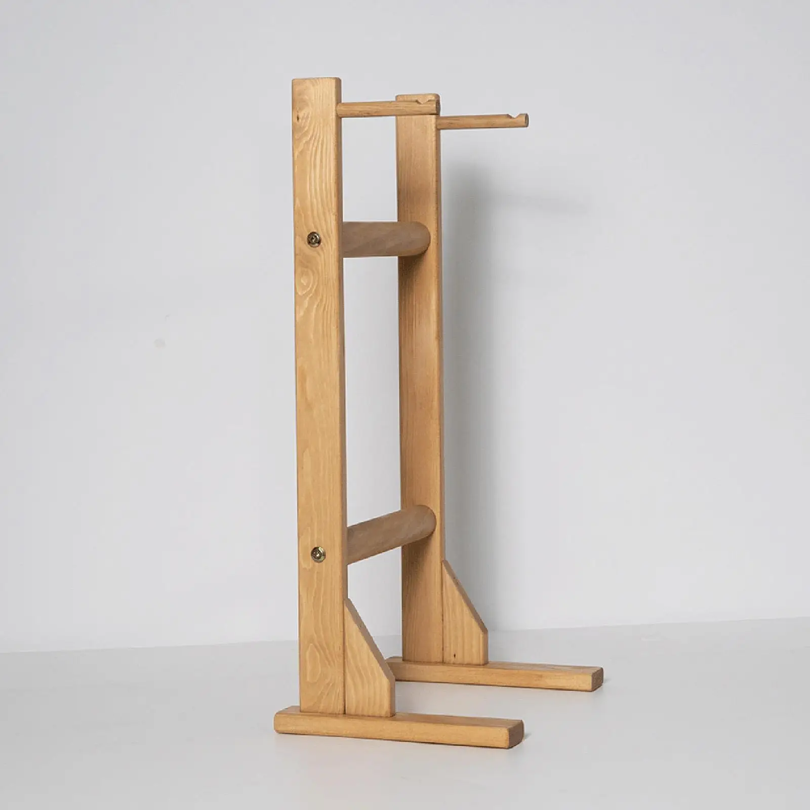 Gong Stand Wooden Wind Chimes Set Bamboo Easy Assembly Percussion Support for Tea Room Bedroom Desktop