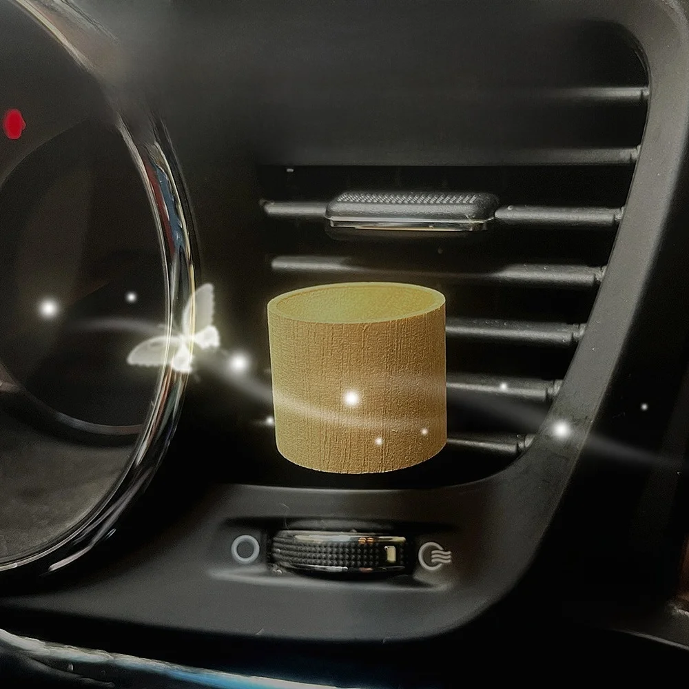 Natural Fragrance Car Essential Oil Diffuser Clip-on Slowly Volatile Wooden Aroma Diffuser Long-lasting Floral