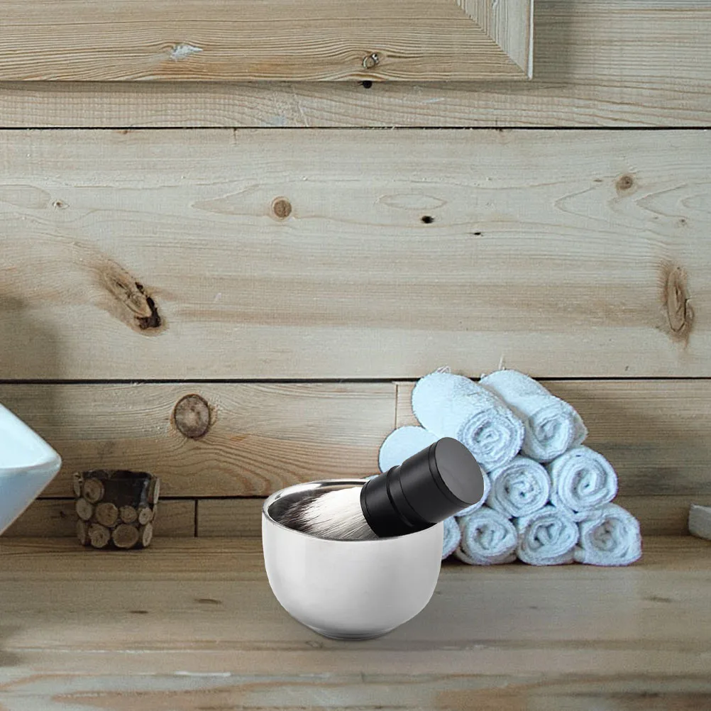 1 قطعة الفولاذ المقاوم للصدأ للرجال رغوة السلطانية حجم السفر الحلاقة حاوية الصابون الحلاق فقاعة السلطانية ملحقات الحلاقة المنزلية #5