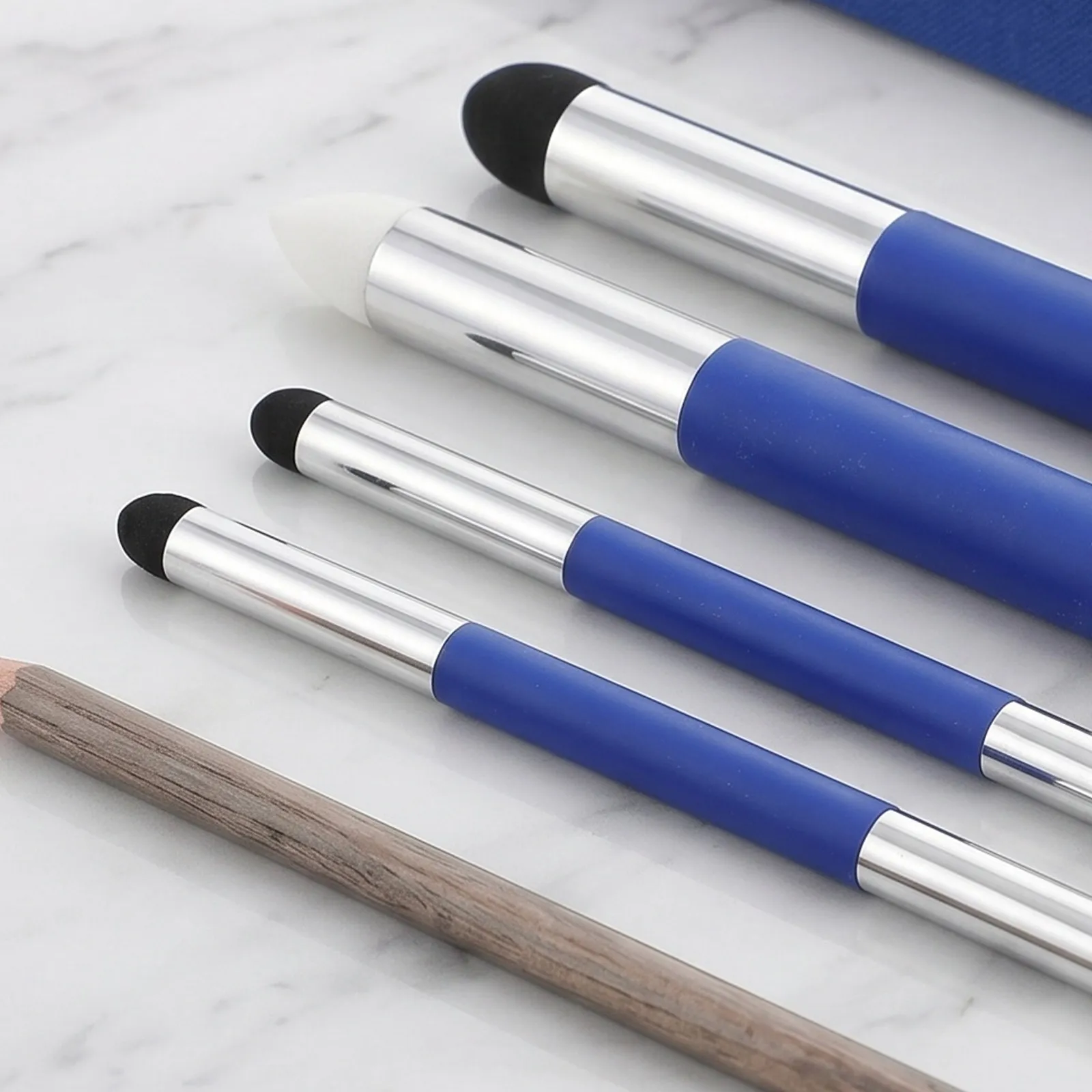 4Pcs Artist Double-Headed Blending Sponge Pen for Color Pencils Oil Pastel Blender Drawing Shading Tools Art Blending Tools