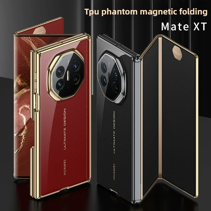 

Luxury Ultra Thin Electroplating Transparent TPU Case For Huawei Mate XT Shockproof Protection Flip Hard Back Cover Accessories