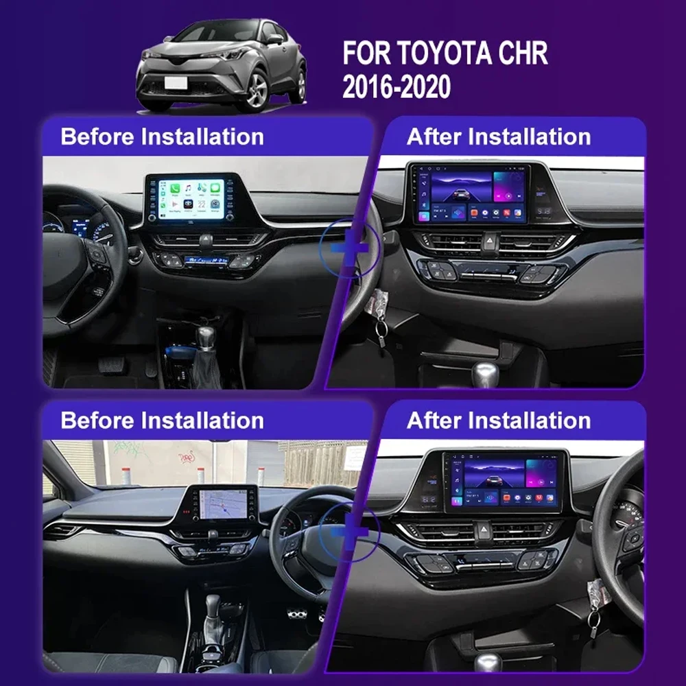 150MM Android 14  For Toyota C-HR CHR 2016 - 2020 LHD RHD player multimedialna nawigacja Carplay Radio GPS Carplay No 2din DVD