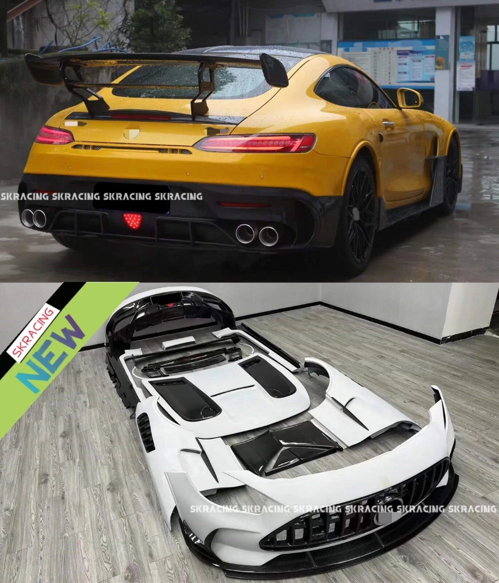 For Mercedes Benz AMG GT GTC GTS Partial Real Carbon Fiber Hood Bumper Spoiler