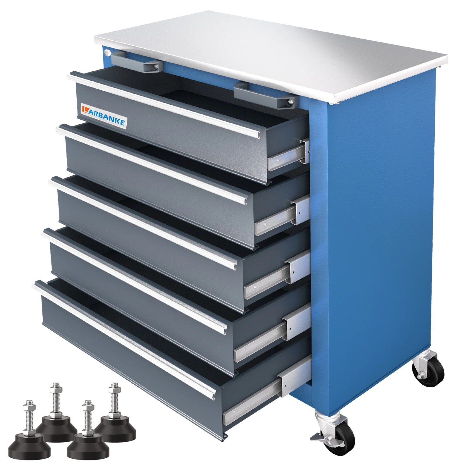 5-Drawer Tool Chest,Tool Cabinet on Wheels with Keyed Locking System and Drawer Liners,Tool Chest with Link Buckle