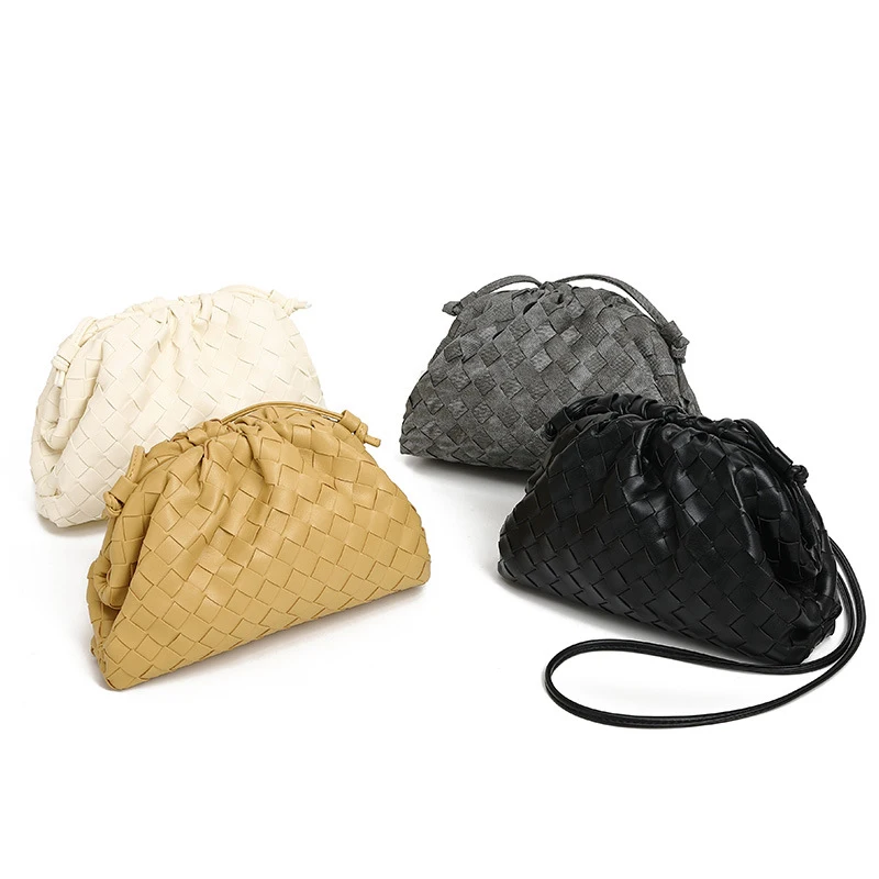 Women Neutral Minimalist Soft Leather Cloud Folded Horn Crossbody Bag Fashion Daily Handbag With Phone Pocket Casual Street Purs