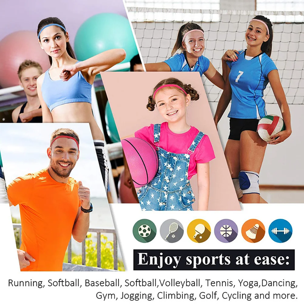

6pcs Sports Sweatb Anti skid Elastic Headb s for Women Running Fitness Supply Cloth Man Gym Exercise Accessories