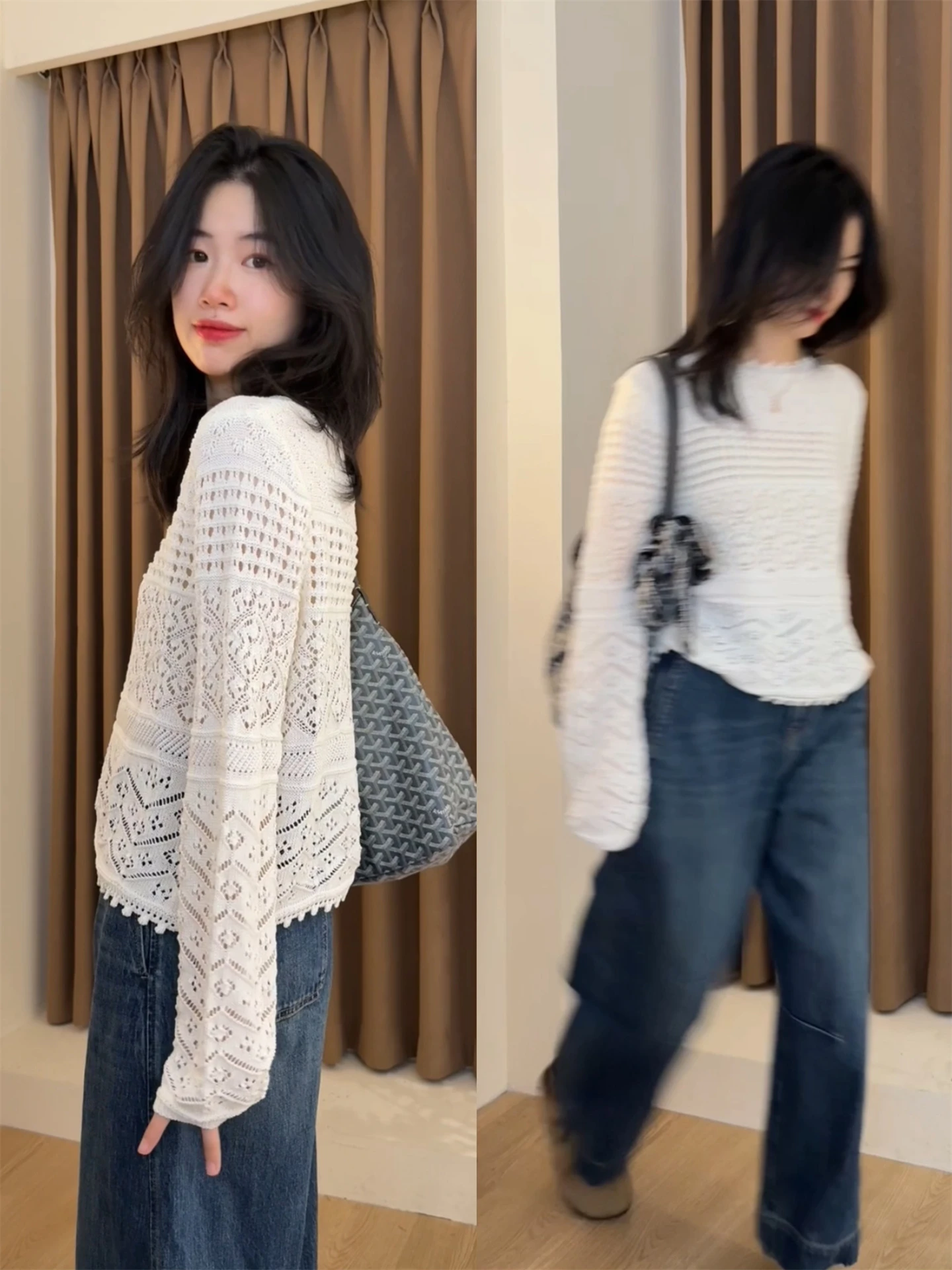 

Women's Soft Sle Knitted Hollow out Heavy Hook Flower Long Sve round Ne Top New Early Autumn Faion Gentle Temperament