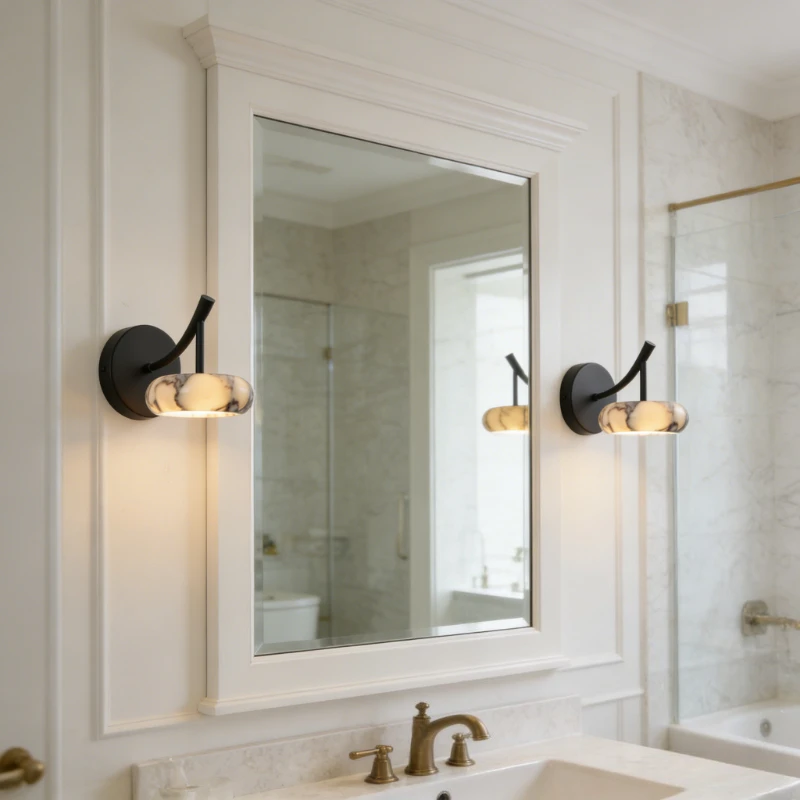 Modern Luxury Marble Wall Sconce Bathroom Vanity Light Bedroom Bedside  Doorway Corridor Passageway Nordic Marble Wall lamp