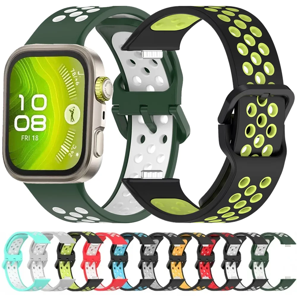 Sport Silikonarmband für Huawei Watch Fit 4/3/4Pro Atmungsaktives Armband Austauschbares Armband für Huawei Watch Fit 4/4Pro Correa