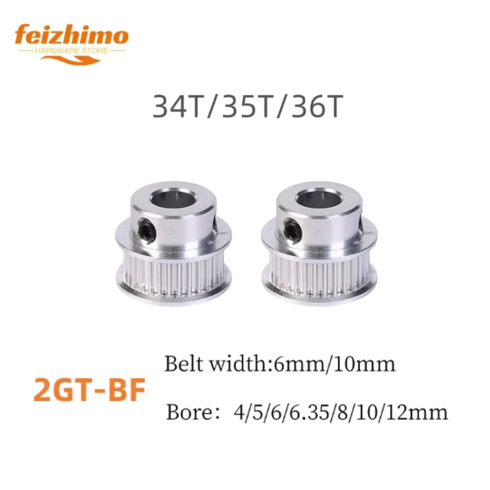 

3D Printer Parts GT2 Timing Pulley ，2GT 34T/35T/36T Tooth Teeth Bore 4/5/6/6.35/8/10/12mm Synchronous Wheels Width 6mm/10mm Belt