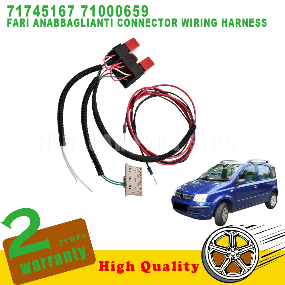 New OEM 71745167 For Fiat Panda Van 169 2003-2013 1 Set Fari Anabbaglianti Repair Connector Wiring Harness Kit car accessories