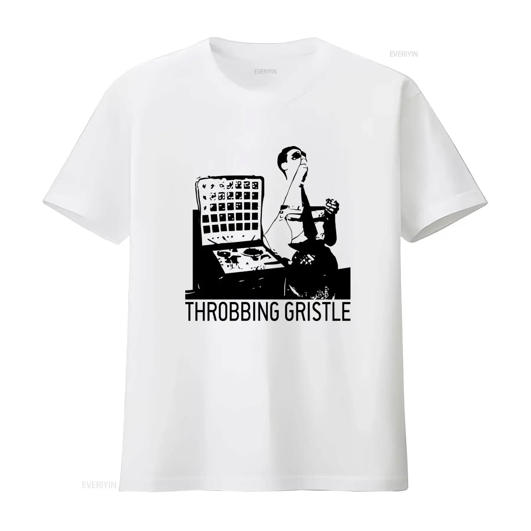 Throbbing Gristle Retro Music T Shirt Stylish Yellow Design for Lovers vintage Washed Top For Everyday Wear Unisex Versatile