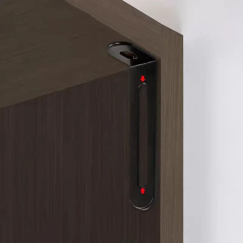 black and silver L-shaped adjustable angle brackets, suitable for furniture anti tilt bookshelves, hardware accessories