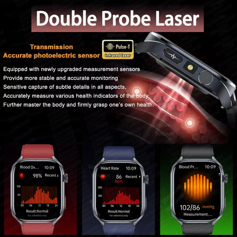 2025 nuevo AI inteligente ECG salud relojes inteligentes hombres lípidos en sangre ácido úrico ritmo cardíaco 2.5D dinámico UI Bluetooth llamada reloj inteligente