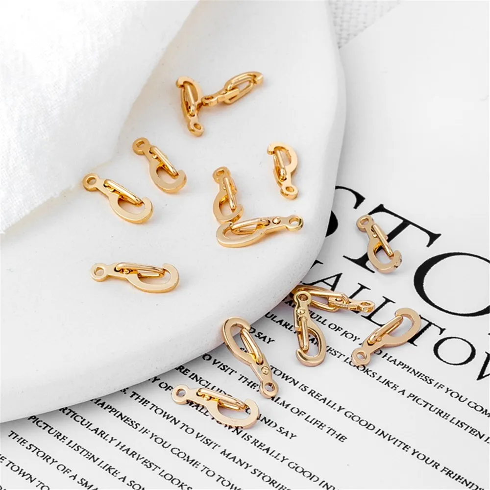 14K Gold-Color Accessories, Question Mark Buckle, DIY Accessories, Key Spring Buckle 5*13mm Bracelet Necklace Connection Buckle