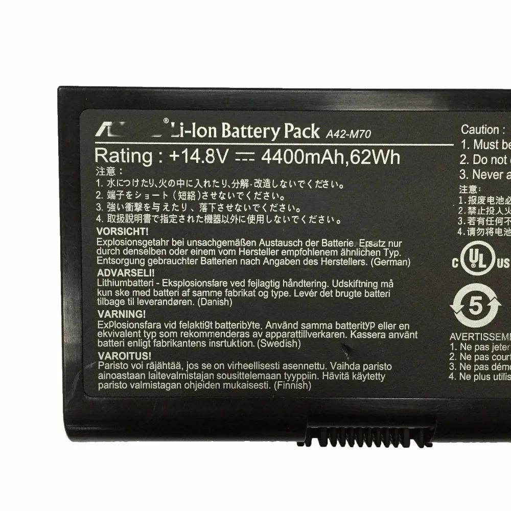 14.8V  62WH/4400mAh 8Cell New Original A42-M70 Laptop Battery For Asus M70 M70V M70SR G71 G72 G72G  F70 F70SL A41-M70 A32-M70