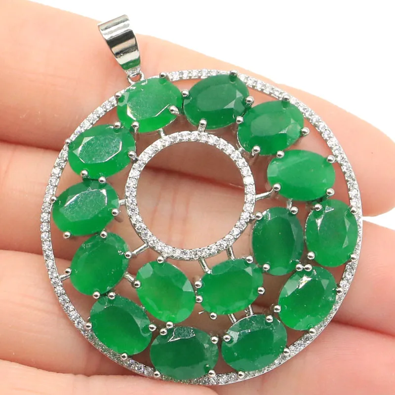 

Buy 4 Get 1 Free 52x43mm Green Emerald Swiss Blue Topaz Peridot Iolite Rhodolite Garnet Kunzite CZ Silver Pendant Eye Catching