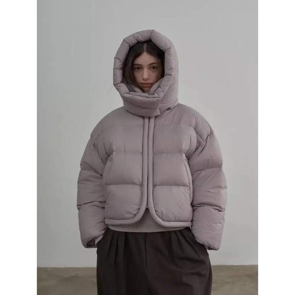 

Женская парка Y2K в стиле ретро, уличная одежда в стиле Харадзюку, теплая зимняя пушистая куртка свободного кроя с капюшоном и длинными рукавами из США