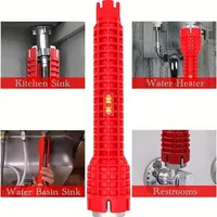 Sink Plumbing Installation Wrench Bathroom Kitchen Repair Tools5/8/14-in-1 Multifunction Sink Faucet Repair Wrench Double Head