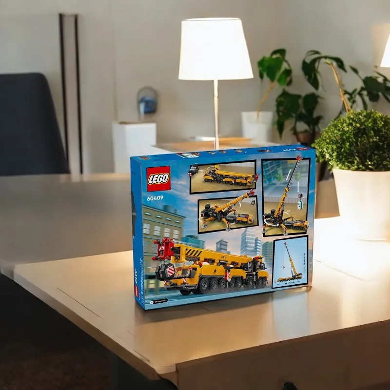 LEGO 60409 City Yellow Mobile Construction Crane Toy Set, can be used as a birthday gift for children's construction toys