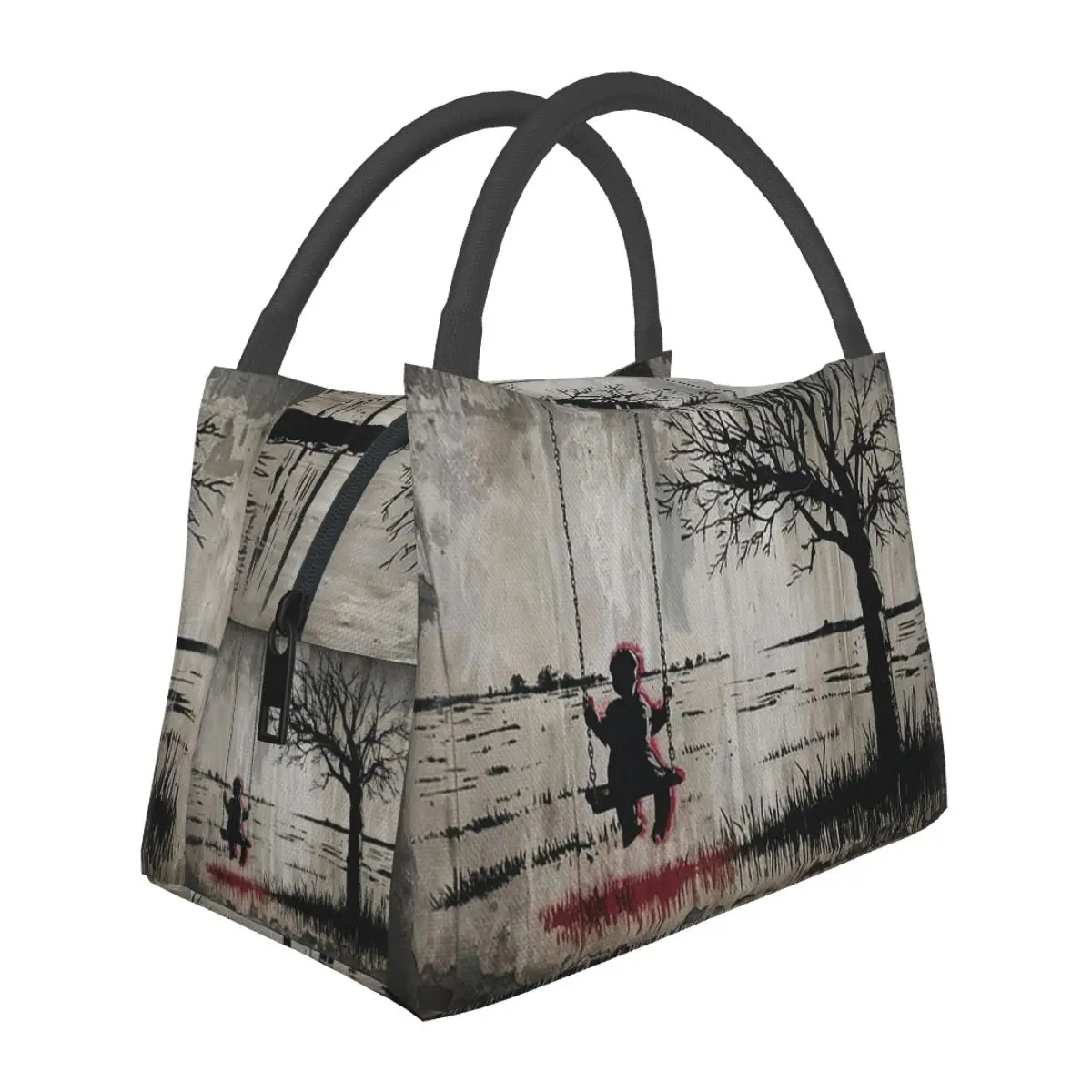 Swing Stencil Graffiti Lunch Bags Insulated Bento Box Lunch Tote Picnic Bags Cooler Thermal Bag for Woman Student Work