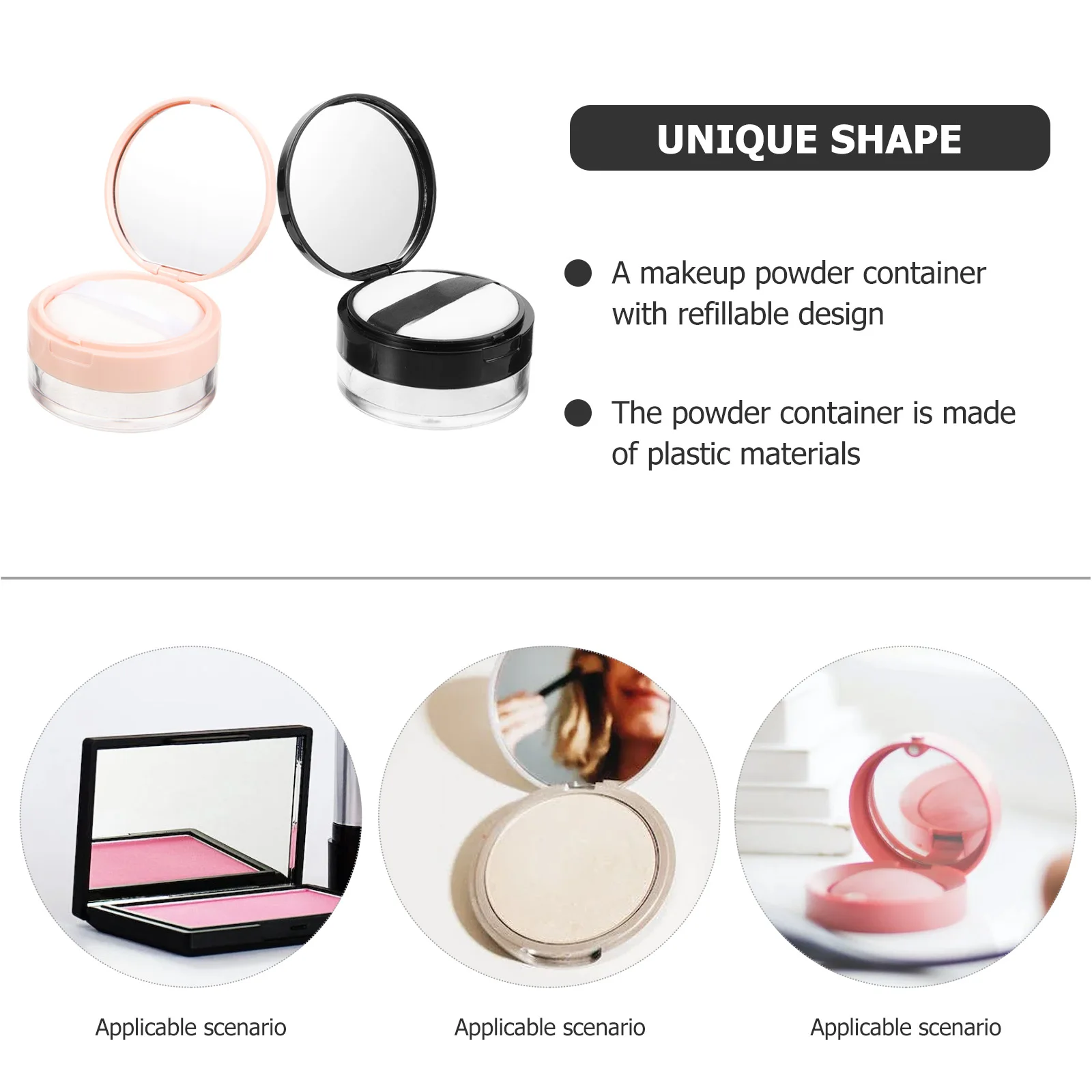 

2pcs Loose Boxes Body Containers Refillable Empty Makeup Boxes For Talc Dusting Body Powder Travel Accessories Small Powder