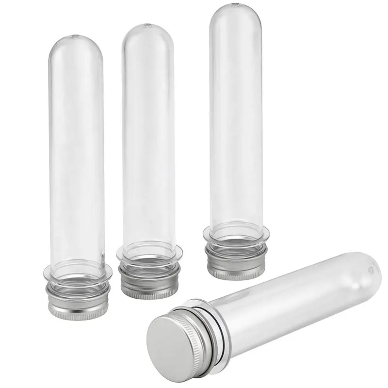 

30Pcs Plastic Clear Test Tubes With Screw Caps Candy Cosmetic Travel Lotion Containers