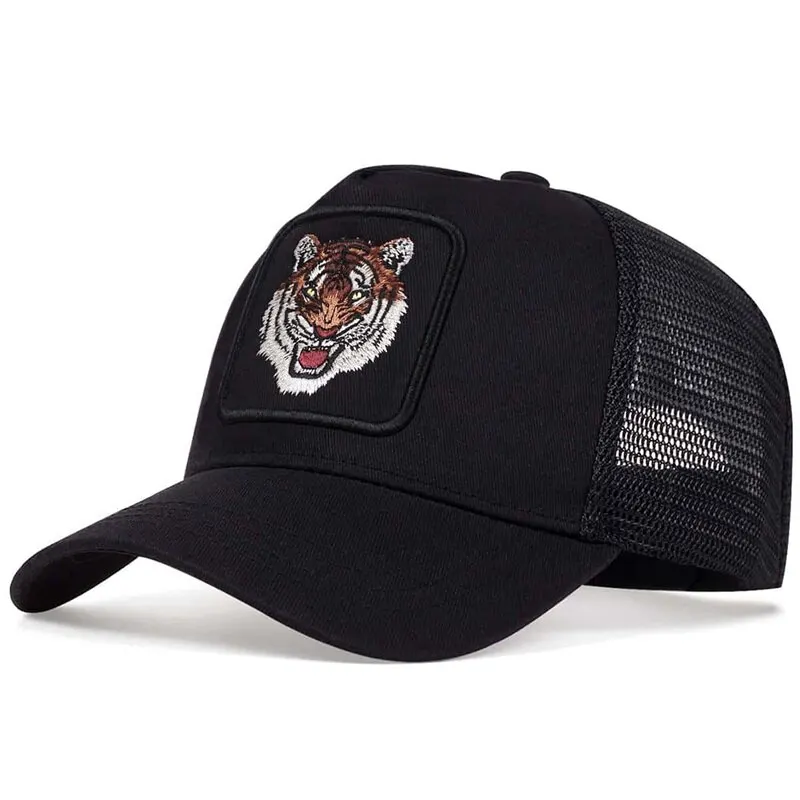 Unisex Tiger Embroidery Baseball Net Caps Spring and Summer Outdoor Adjustable Casual Hats Sunscreen Hat