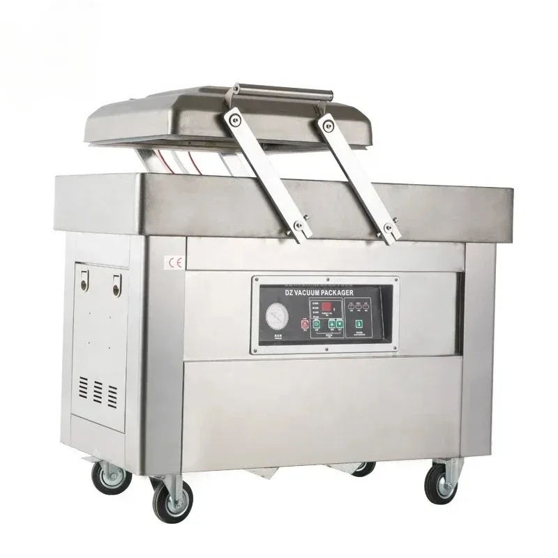 Double chamber vacuum packaging machine, fully automatic wet dry dual-use business opportunity, large-scale double chamber packa