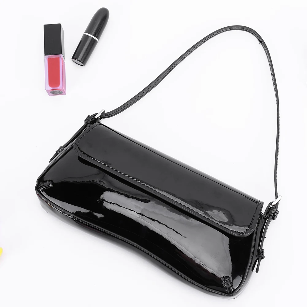 French Flap Tote Purse High-end PU Leather Small Shoulder Bag for Women Magnetic Closure Underarm Bag Solid Color Simple Handbag