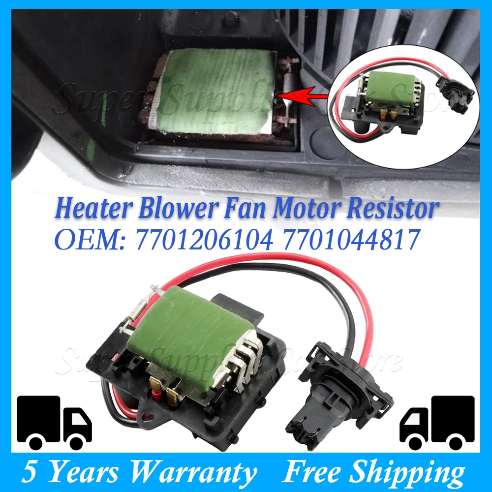 

Новый резистор вентилятора отопителя (1 шт.) для Renault Clio II Kangoo 7701206104 515136 77 01 206 104 7701044817