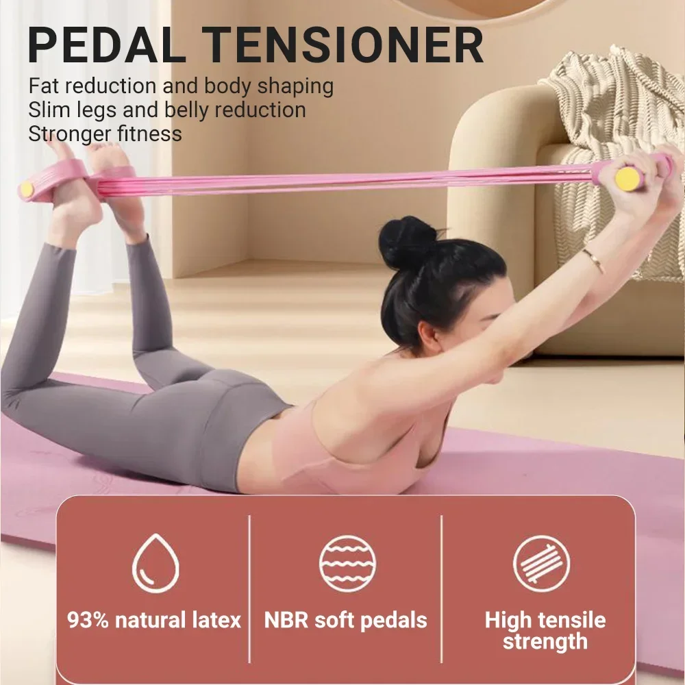 Fußzieher, Yoga-Bein-4-Wege-Elastikseil für Zuhause, Ganzkörper-Stretch-Zugseil, Sit-Up-Assistent – Detail 1