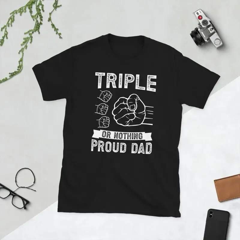 Funny Triplet Dad Of Triplets Father s T Shirt